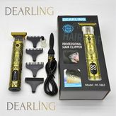 Dearling RF-1863 Çelik Kasa T-Bıçak Antika Tasarım Profesyonel Kablosuz Traş Makinesi