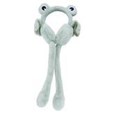 DEARMAMY 1 Bilgisayar Peluş Kulaklıklar ısıtıcılar Kurbağa Tavşan Kuyruğu Ve Kulakları Tavşanı Kulakları Tavşan Kulakları Peluş Kulaklıklar Kuyruk Suni Yün Green