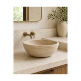 DECA STONE Traverten Çanak Bej Mermer Lavabo