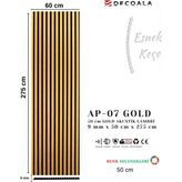 Decoala Mdf Ahşap Akustik Duvar Paneli - 50 x 275 cm - Altın