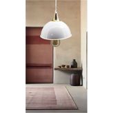 Decodelight Beyaz Gold Metal Yarım Küre Model Cafe Restaurant Hol Mutfak Tekli Sarkıt Avize Aydınlatma - 1 - Beyaz - Gold