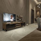 Decoraktiv EKO 4 Mdf Dvd Pera Siyah Silver Tv Ünitesi