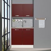 Decoraktiv Mini 90 Mdf Hazır Mutfak Dolabı Bordo