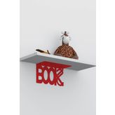 Decormet Book Kırmızı - Beyaz Duvar Rafı