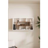 Decormet Closet Duvar Rafı Beyaz-Ceviz