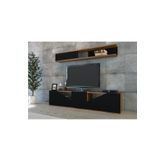 Decorotika Taç Ceviz Siyah Tv Ünitesi