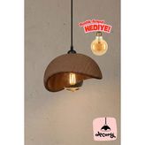 Decory Kahverengi Beton Görünümlü Tekli Sarkıt Avize,Bohem Sarkıt Avize (Bioplastik)