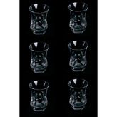 Decostyle Lale Kesme Kristal Dekorlu Çay Bardağı 6'lı - Özel Yapım İnce Belli Set