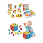 DEDE Sevimli Hayvanlar Bultak + 62 Parça Multi Blok + Bultak Puzzle 3lü Set