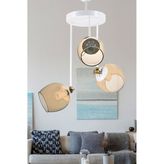 Dede Üçlü Blanco Modern Avize Bal Camlı - Beyaz