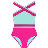 Deep Beach DB200703CM Mint-Fuşya Kız Çocuk Mayo