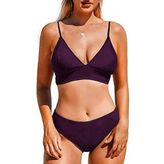 DEEP BEACH Kaplı Üçgen Bikini Üstü DB200051BU MOR 36