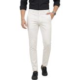 Deepsea Erkek Beyaz Modern Fit Likralı Kumaş Pantolon Günlük & Ofis Kullanımı 2602020 - 38