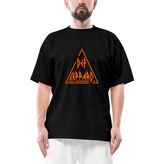 Def Leppard Logo 2 Oversize Siyah Tişört