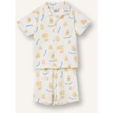DeFacto %100 Pamuk Ayıcıklı Desensiz Erkek Çocuk Pijama Takımı 2 Parça Regular Fit H5379A526HS - Ekru-ER118 - 1,5 - 2 Yaş