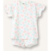 DeFacto %100 Pamuk Baskılı 2'li Ekru Pijama Takımı Kız Bebek H9309A526SM - Ekru-ER233 - 9 - 12 Ay