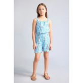 DeFacto %100 Pamuk Çiçekli Askılı Tulum Kız Çocuk B4814A826HS - Mavi-BE143 - 8 - 9 Yaş