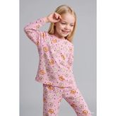 DeFacto %100 Pamuk Desenli 2'li Pijama Takımı Kız Bebek I3902A526AU - Ekru-ER105 - 4 - 5 Yaş