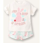DeFacto %100 Pamuk Fitilli 2'li Ekru Pijama Takımı Kız Bebek H9307A526SM - Ekru-ER233 - 9 - 12 Ay