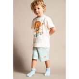 DeFacto %100 Pamuk Hayvan Baskılı 2'li Pijama Açık Mavi Takımı Erkek Bebek H4028A526HS - Yeşil-GN1093 - 4 - 5 Yaş