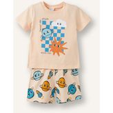 DeFacto %100 Pamuk Hayvan Baskılı 2'li Somon Pijama Takımı Erkek Bebek H5392A526HS - Turuncu - 12 - 18 Ay