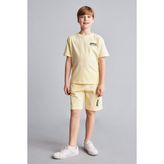 DeFacto %100 Pamuk Oversize Palmiye Baskılı Sweatshirt Kumaşı Şort Erkek Çocuk H8220A826HS - 11 - 12 Yaş - Sarı-YL487