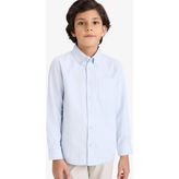 DeFacto %100 Pamuk Polo Yaka Oxford Uzun Kollu Basic Düz Gömlek Erkek Çocuk W3215A626SP - Mavi-BE61 - 9 - 10 Yaş