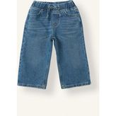 DeFacto %100 Pamuk Wide Leg Beli Lastikli Bağcıklı Jean Pantolon Kız Bebek H7103A526AU - Mavi-NM28 - 18 - 24 Ay