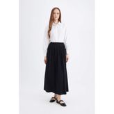DeFacto A Kesim Normal Bel Basic Kloş Maxi Etek E2369AX24WN - Siyah-BK27 - 34