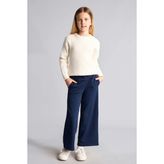 DeFacto Beli Bağcıklı Wide Leg Eşofman Altı Kız Çocuk I2264A826AU - Lacivert - 11 - 12 Yaş