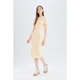 DeFacto Bodycon Vücudu Saran Basic Fitilli Kaşkorse Midi Elbise E6926AX25SP