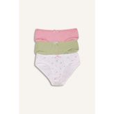 DeFacto Çiçekli Penye 3'lü Slip Külot Kız Çocuk H0180A826SP - Beyaz - Dropsuz - 9 - 10 Yaş