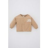 Defacto erkek bebek baskili bisiklet yaka içi yumusak tüylü sweatshirt