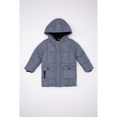 DeFacto Erkek Bebek Su Geçirmez Ribana Kapüşonlu Polar Astarlı Şişme Mont C5324A524CW - 12 - 18 Ay - Mavi-BE729