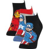 DeFacto Erkek Çocuk Marvel Avengers 3'lü Pamuklu Patik Çorap Z8967A6NS - 35 - 39 - Çok Renkli-KR1