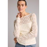 DeFacto Fitted Kayık Yaka Dantel Bluz G1743AX26SP - Ekru-ER138 - XL