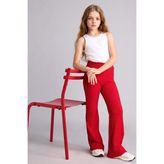 DeFacto Flare Fit Krinkıl Kumaş Pantolon Kız Çocuk H7074A826SM - 13 - 14 Yaş - Kırmızı-RD197