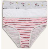 DeFacto H0183A826SP Beyaz-WT34 Snoopy Baskılı Penye 3'lü Kız Çocuk Slip Külot