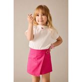 DeFacto Kalp Desenli Fitilli Kaşkorse Kısa Kollu Tişört Kız Bebek H6647A526SM - Beyaz-WT27 - 9 - 12 Ay