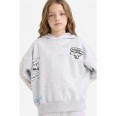 DeFacto Kapüşonlu Baskılı Sweatshirt Kız Çocuk G6829A826SP - Gri-GR421 - 5 - 6 Yaş