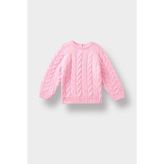 DeFacto Kız Bebek Bisiklet Yaka Saç Örgülü Triko Kazak D0354A525AU - Pembe-PN633 - 4 - 5 Yaş