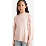 DeFacto Kız Çocuk Oversize Geniş Kalıp Bisiklet Yaka Triko Kazak E7739A825AU - Bej-BG55 - 7 - 8 Yaş