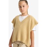 DeFacto Kız Çocuk Oversize Geniş Kalıp V Yaka Triko Süveter F2625A825AU - 9 - 10 Yaş - Kahve-BN300