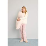 DeFacto Kız Çocuk Pijama Takımı Uzun Kollu Üst Çizgili Uzun Alt D1068A825WN - Bordo-BR277 - 7 - 8 Yaş