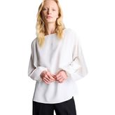 DeFacto Oversize Düğme Detaylı Yırtmaç Kollu Krep Basic Bluz