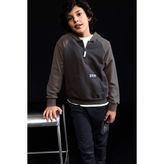 DeFacto Oversize Kapüşonlu Baskılı Sweatshirt Erkek Çocuk G6135A826SP - Antrasit-AR31 - 13 - 14 Yaş