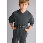 DeFacto Oversize Kapüşonlu Kanguru Cepli Gri Sweatshirt Erkek Çocuk I0679A826AU