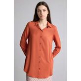 DeFacto Regular Fit Basic Uzun Kollu Tesettür Gömlek Tunik Z3538AZ26SP - Turuncu-OG583 - 2XL