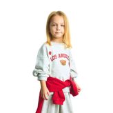 DeFacto Regular Fit Bisiklet Yaka Baskılı Kalın Sweatshirt Kız Bebek