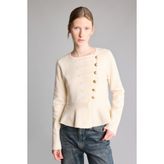 DeFacto Regular Fit Bisiklet Yaka Düğmeli Peplum Basic Hırka